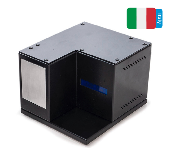 Compact countertop packaging machine that heat-seals polythene sheets around disc cases or small boxes for a clean, professional finish.